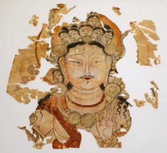 Eleven-headed Avalokitesvara, Yarkhoto, 9th century AD, silk - Ethnological Museum, Berlin - DSC01705