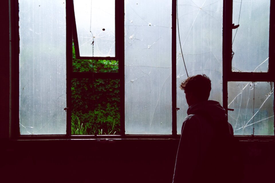 Abandoned boy melancholic