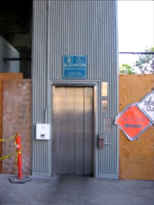 Elevator to northbound platform at El Cerrito del Norte station, October 2012