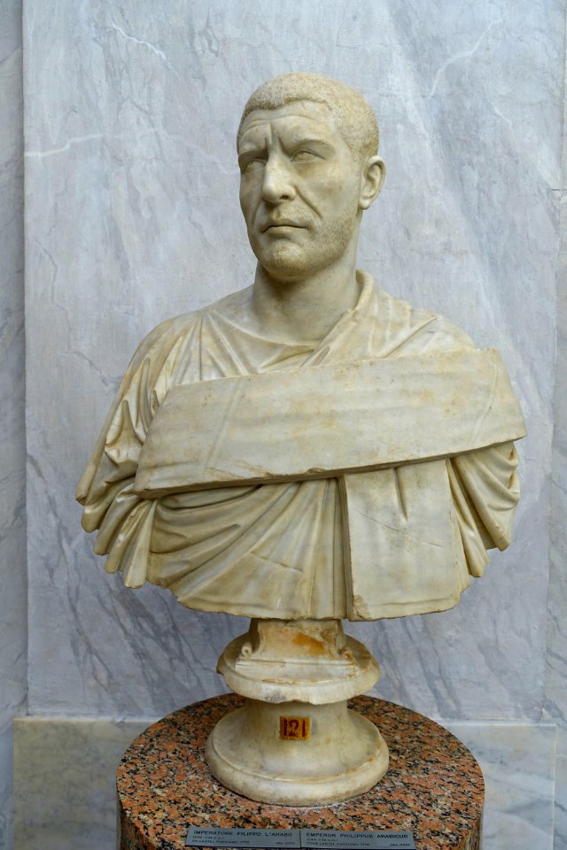 Emperor Philippus Arabicus, inv. 2216, Roman, from Castel Porziano - Braccio Nuovo, Museo Chiaramonti - Vatican Museums - DSC00901
