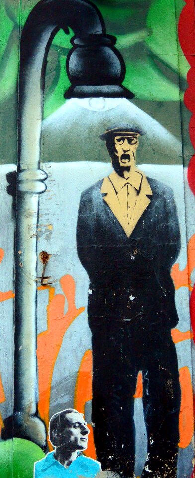 Mural spray graffiti wall