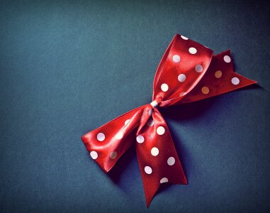 Bow polka dots red photo