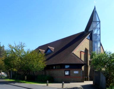 Emmanuel Church, Shepherds Lane, Stoughton, Guildford (April 2014, from Northwest)