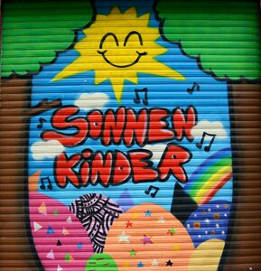 Mural spray graffiti wall