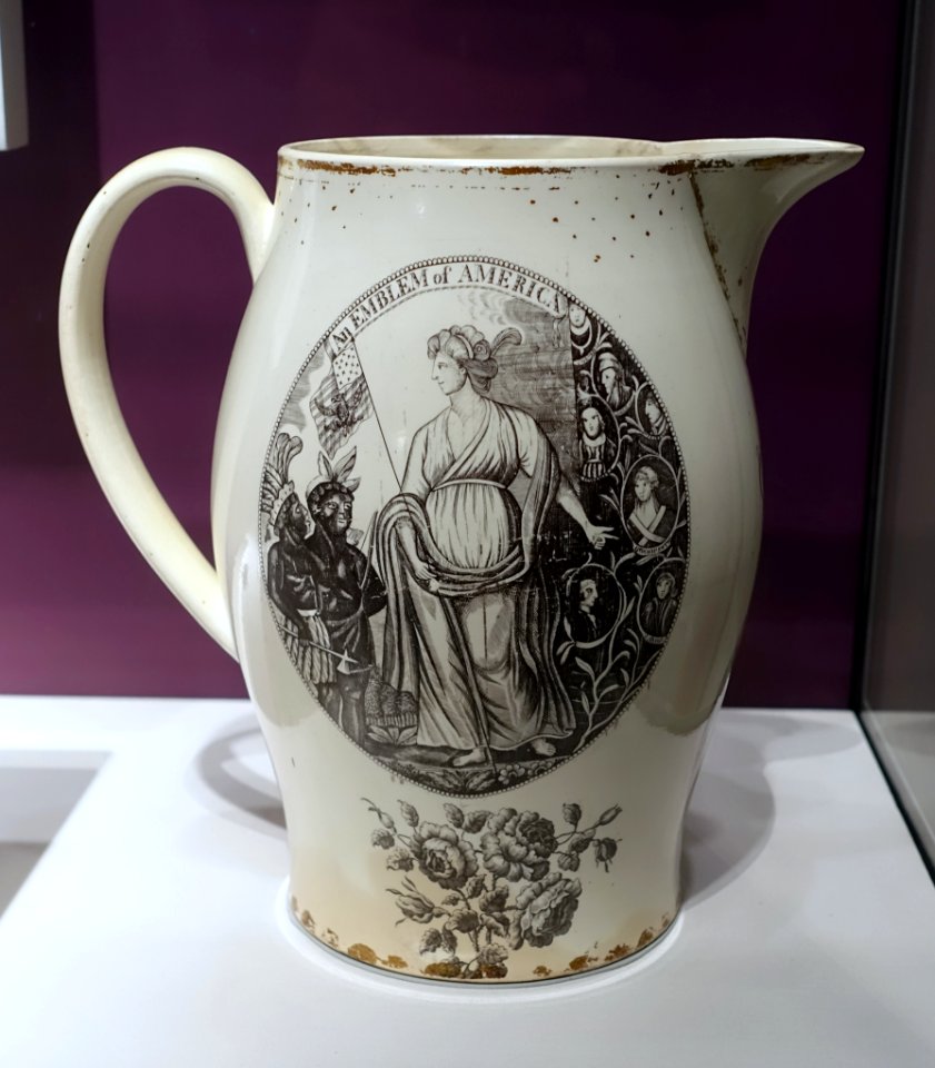 Emblem of America pitcher, British, c. 1800, ceramic - National Museum of American History - DSC05348