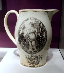 Emblem of America pitcher, British, c. 1800, ceramic - National Museum of American History - DSC05348