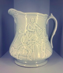 Ellsworth pitcher, Millington, Astbury, & Paulson, Trenton, New Jersey, designed by Josiah Jones, 1861, earthenware - Brooklyn Museum - Brooklyn, NY - DSC08336