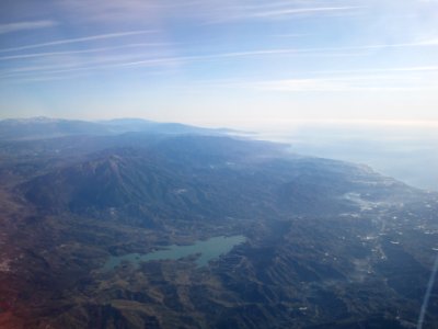 Embalse de la Viñuela, Málaga, view from a plane, Andalucia, Spain