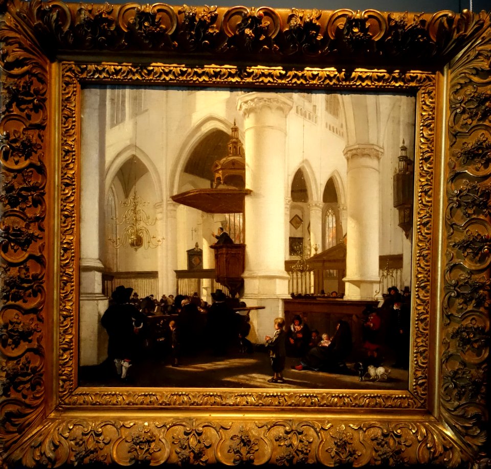 Emanuel de Witte, Sermon in the Oude Kerk in Delft