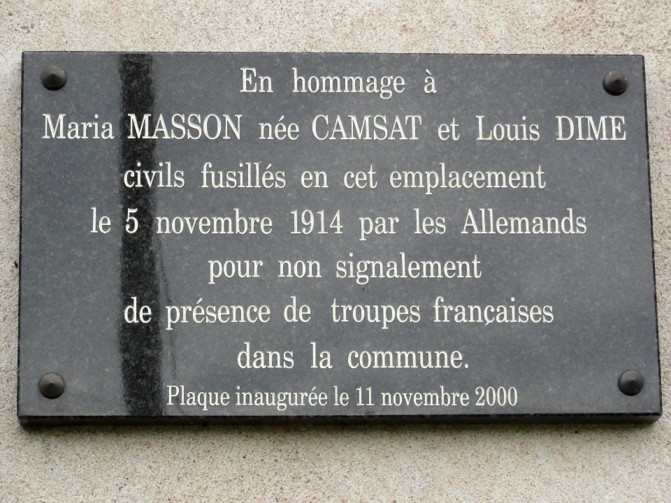Emberménil (M-et-M) plaque fusillés 5 nov 1914