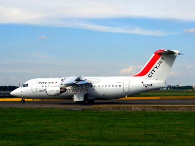 EI-RJW British Aerospace Avro RJ85 Cityjet taxiing at Schiphol (AMS - EHAM), The Netherlands, 18may2014, pic-3