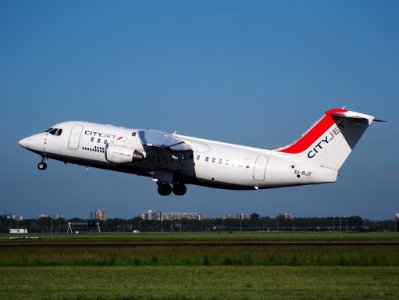 EI-RJY Cityjet British Aerospace Avro RJ85 takeoff from Schiphol (AMS - EHAM), The Netherlands, 11june2014, pic-3