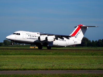 EI-RJY Cityjet British Aerospace Avro RJ85 takeoff from Schiphol (AMS - EHAM), The Netherlands, 11june2014, pic-1