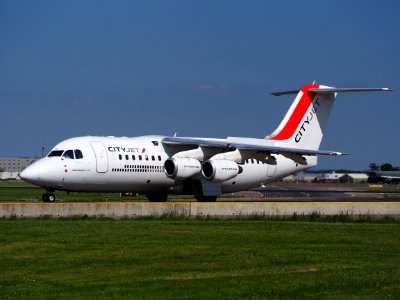 EI-RJG CityJet, AVRO RJ 85, taxiing at Schiphol (AMS - EHAM), The Netherlands, 16may2014, pic2 photo
