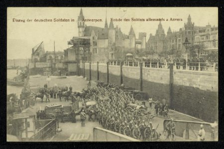 Einzug der deutschen Soldaten in Antwerpen. Entrée des Soldats allemands à Anver, Bestanddeelnr 158-1352