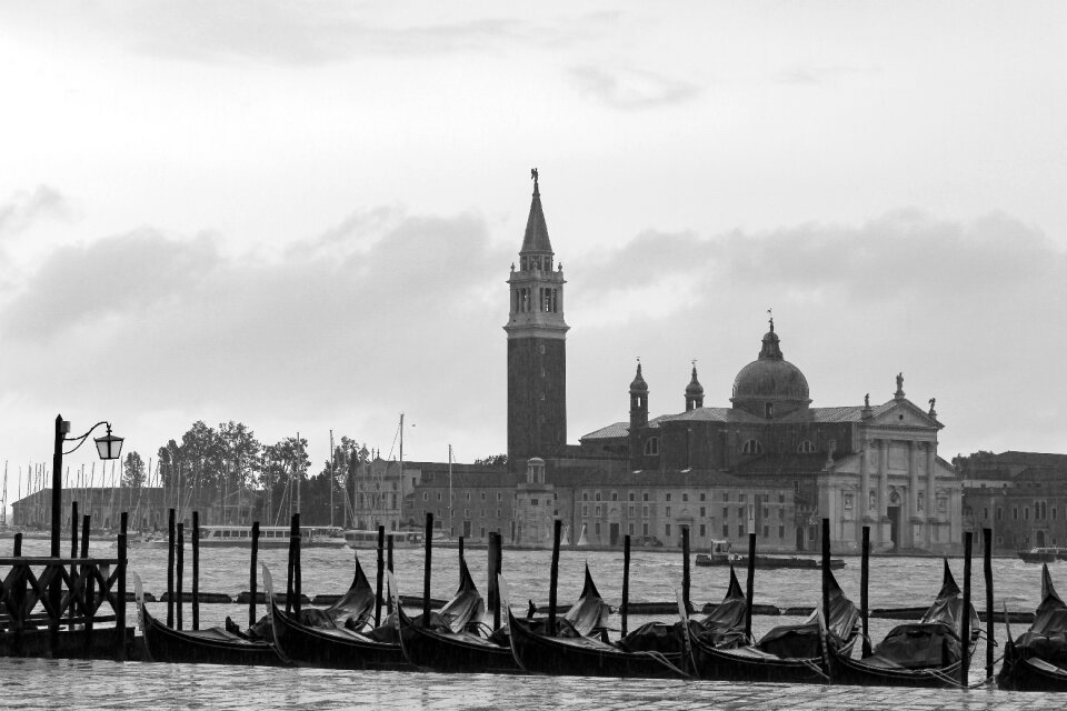 Overcast rainy landscape italian city