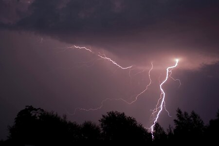 Flash of lightning lightning weft sky