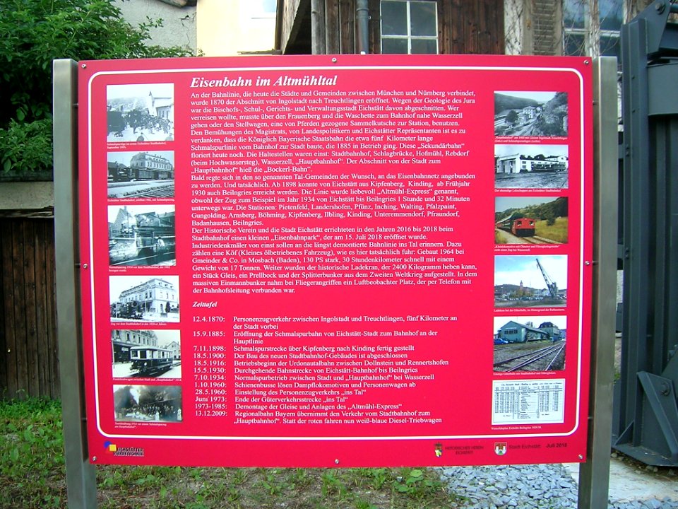 Eisenbahnpark Eichstätt -Infotafel 2018-07