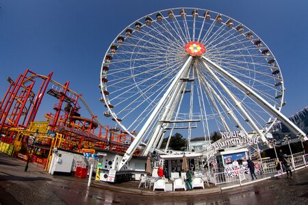 Fisheye lens amusement park ride