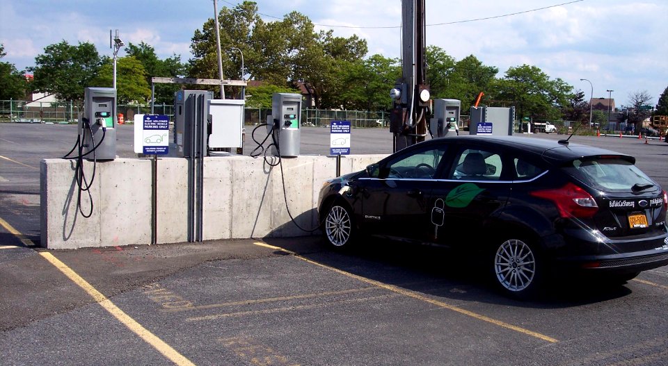 Electric car charging station