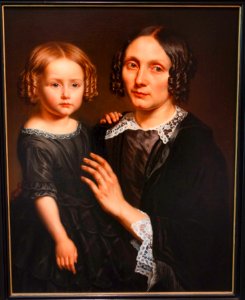 Elisabeth Victoire Louise Genie and her daughter Florida Van Diest, by Pierre Joseph Steger, c. 1855 - Museum M - Leuven, Belgium - DSC05263