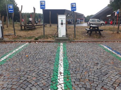 Electric vehicle charging station in Drongen, Begium - 1