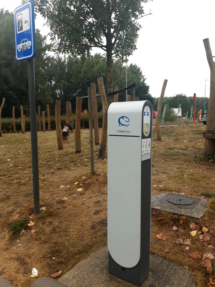 Electric vehicle charging station in Drongen, Begium - 3