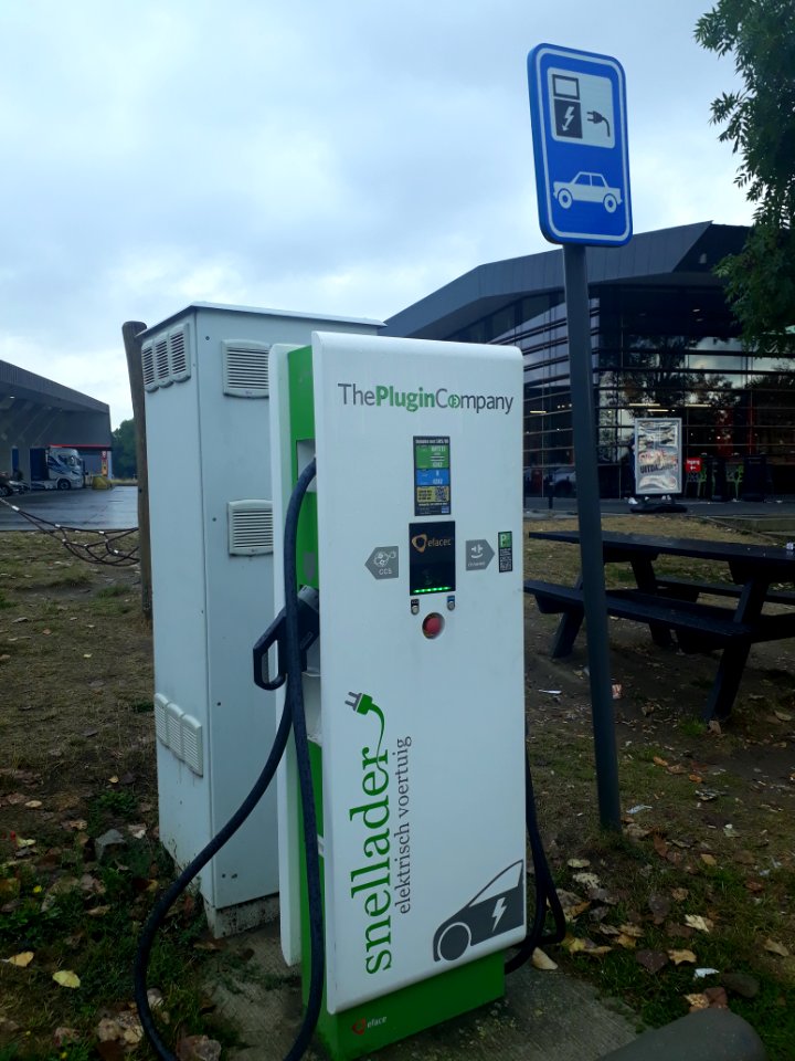 Electric vehicle charging station in Drongen, Begium - 2