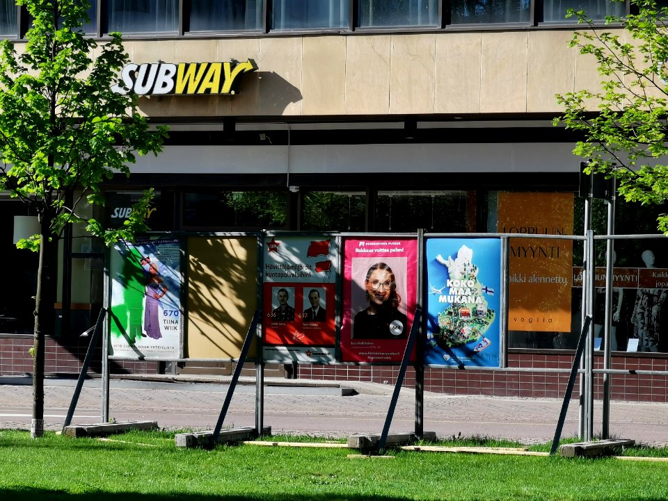 Election posters Otto Karhi Park Oulu 20210605 01