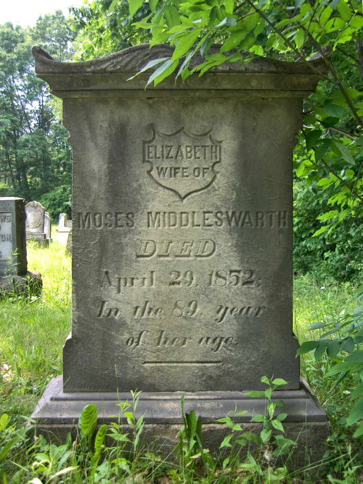 Elizabeth Middleswarth Monument, Bethany Cemetery, 2015-06-11, 01