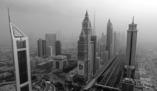 Architecture skyscrapers skyline of dubai photo