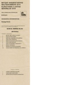 Elecciones a Juntas Generales de Bizkaia en España 2019 Durango-Arratia EH Bildu
