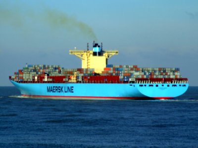 Eleonora Maersk pE 9321500, leaving Port of Rotterdam, Holland 25-Jan-2007