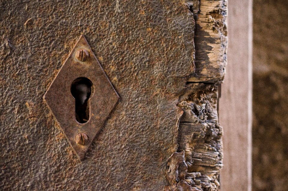 Old weathered door hardware
