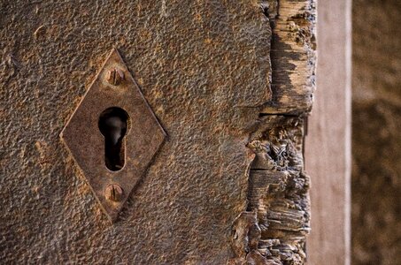 Old weathered door hardware
