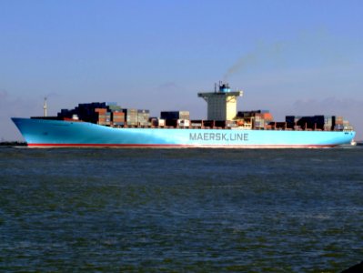 Eleonora Maersk p2 9321500, leaving Port of Rotterdam, Holland 25-Jan-2007