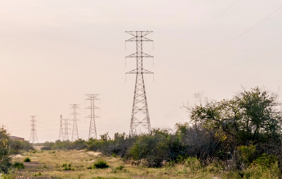 Electricity pylons in Margarita Island, Las Guevaras 2