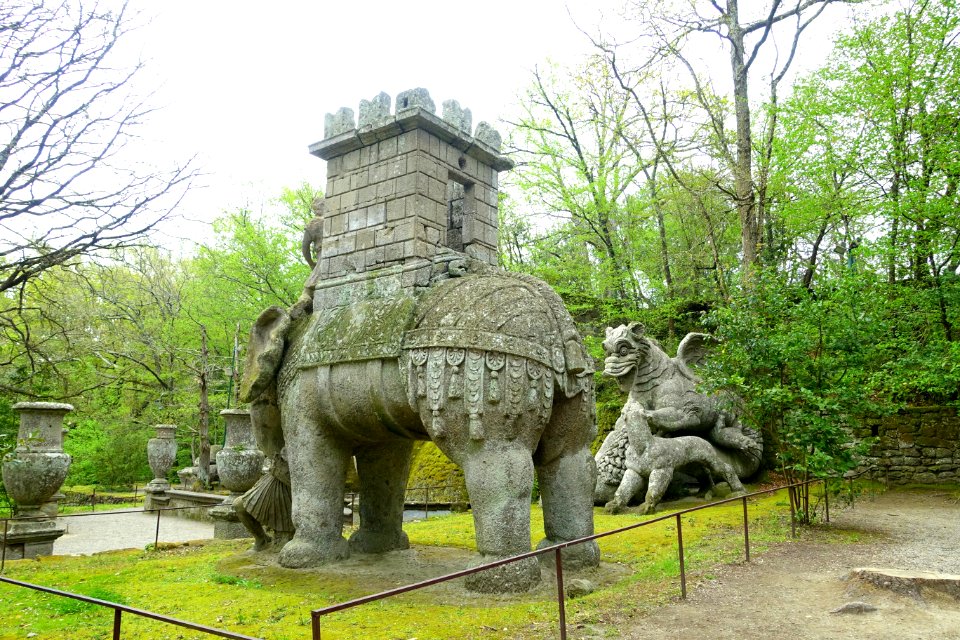 Elephant and dragon - Parco dei Mostri - Bomarzo, Italy - DSC02687