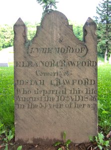 Eleanor Crawford Tombstone, Chartiers Hill Cemetery, 2015-06-27, 01