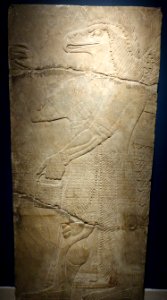 Eagle-headed Genie - Room S, Northwest Palace, Nimrud (Kalhu), Iraq, Neo-Assyrian Period, reign of Ashur-nasir-pal II, c. 883-859 BC, alabaster - Brooklyn Museum - Brooklyn, NY - DSC08605