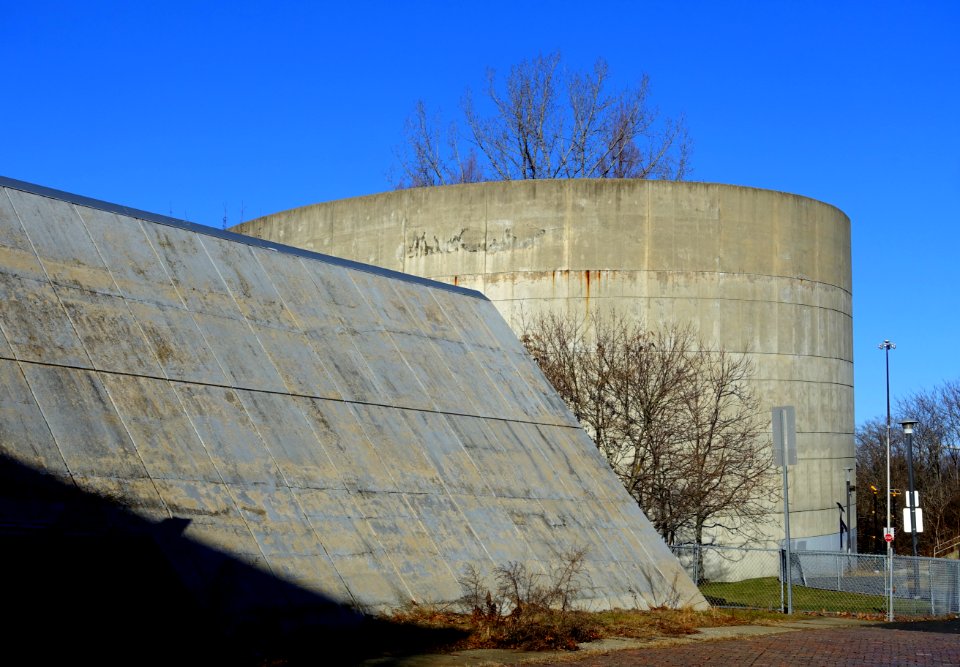 East ramp of Alewife parking garage, December 2018