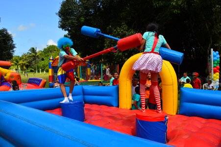 Children playing clown fun