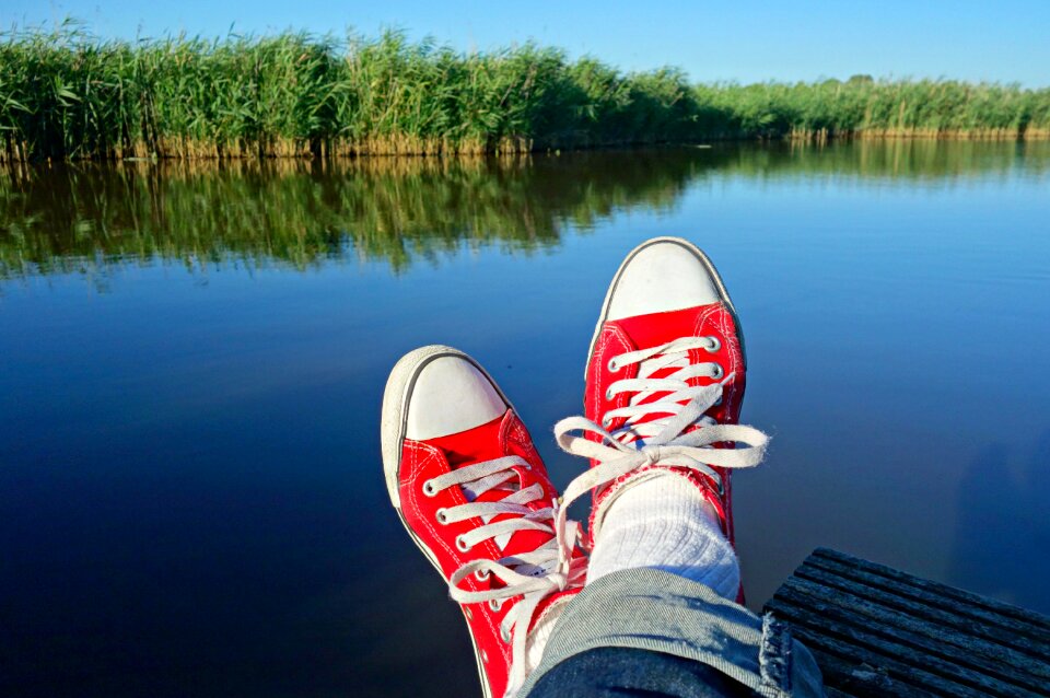 Crossed feet legs female