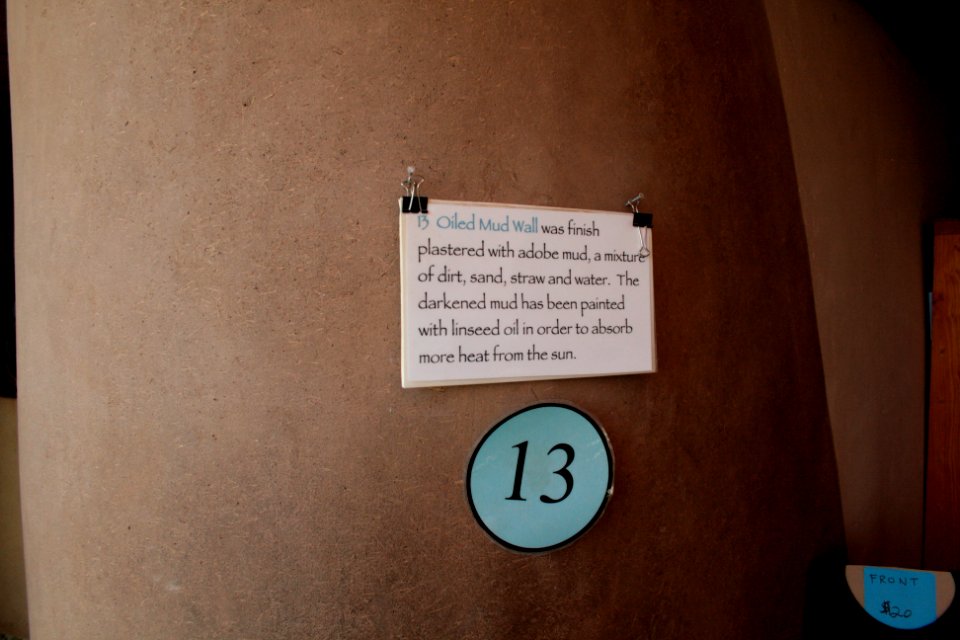 Earthship museum 13 oiled mud wall