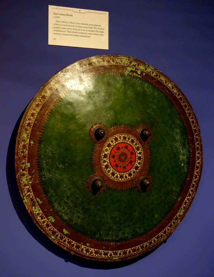 East Indian shield, c. 1800, rhinoceros hide - Glenbow Museum - DSC00766