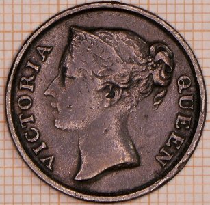 East India Company, Half Cent 1845 - obverse
