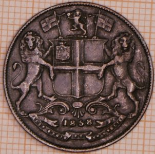 East India Company, One Quarter Anna 1858 - obverse