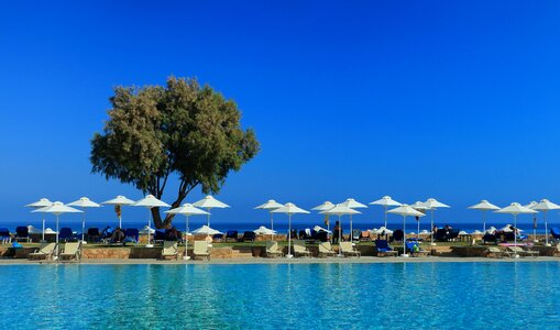 Blue sky vacations parasols