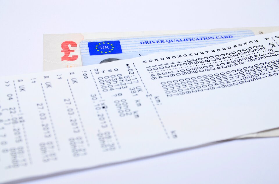 Printed driving record driver rest