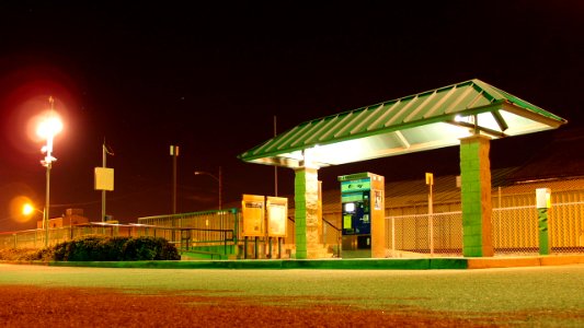 East ventura metrolink terminus kiosk at night